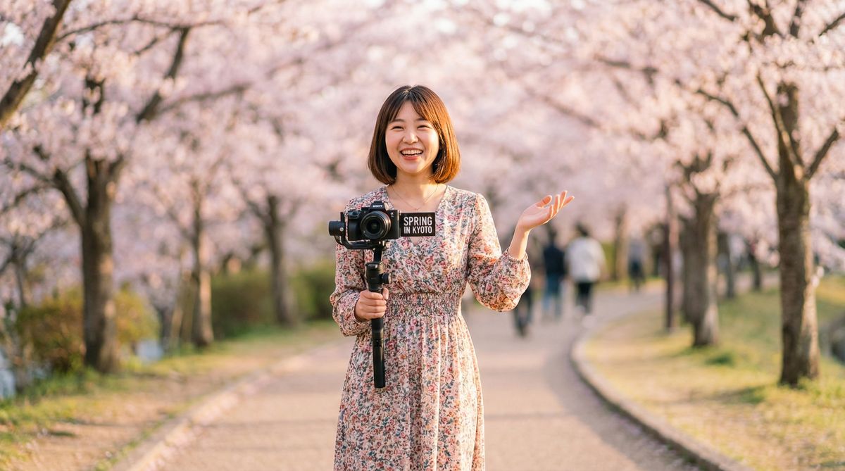 网红主播美女户外Vlog视频